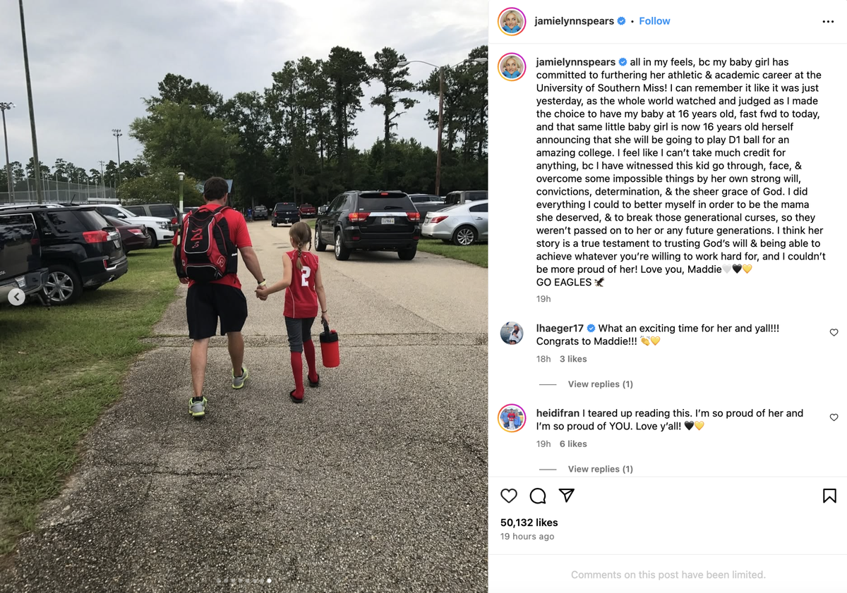 Jamie Lynn Spears’ daughter with Maddie with her stepfather Jamie Watson