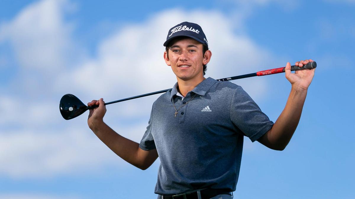 Dade Golf Player of the Year Nicholas Prieto, from Florida Christian School, is photographed at A.D. Barnes Park in Miami, Florida on Thursday, January 13, 2022.