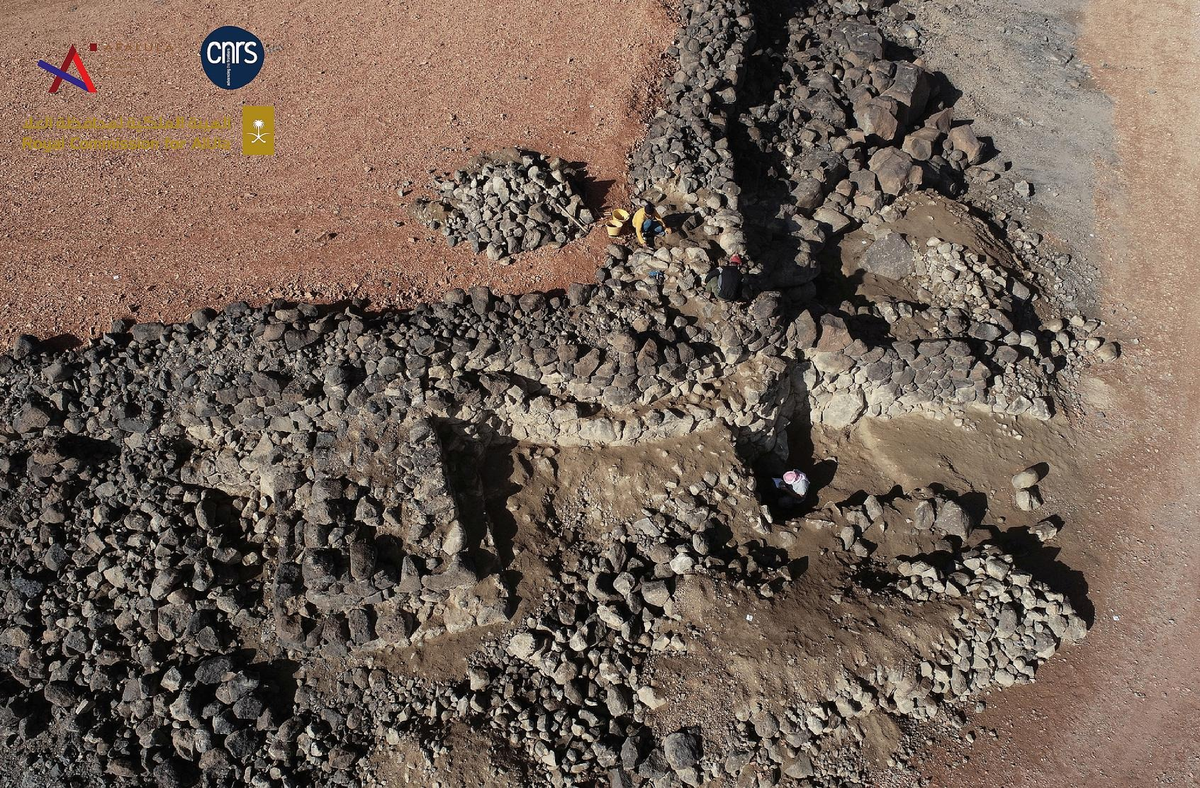 A view of several ramparts unearthed during excavations.