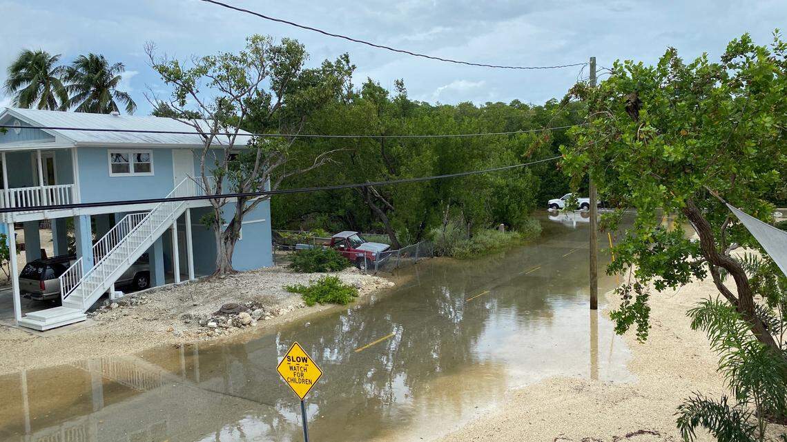 The neighborhood of Winston Waterways at mile marker 102 in Key Largo also experienced king tide flooding this week.