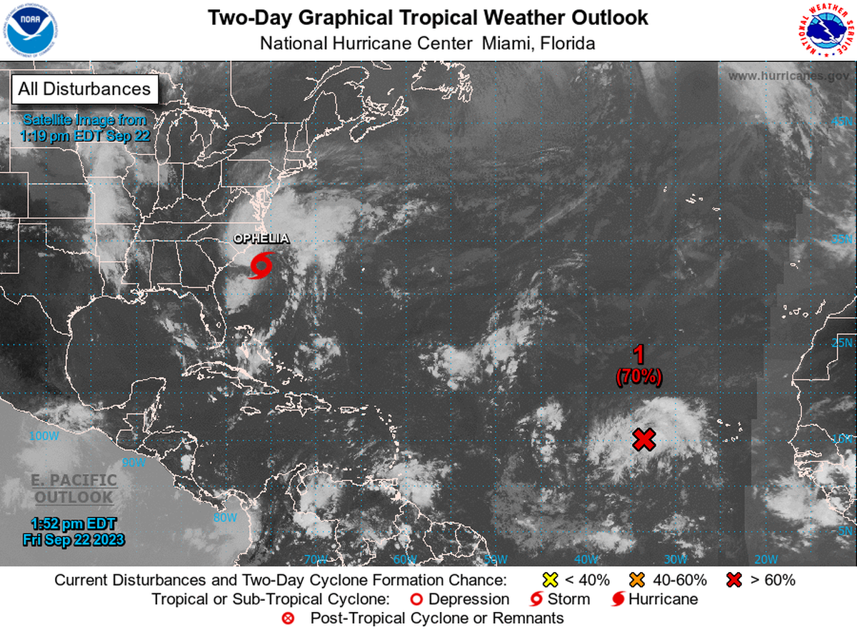 Tropics map on Friday, Sept. 22, 2023.