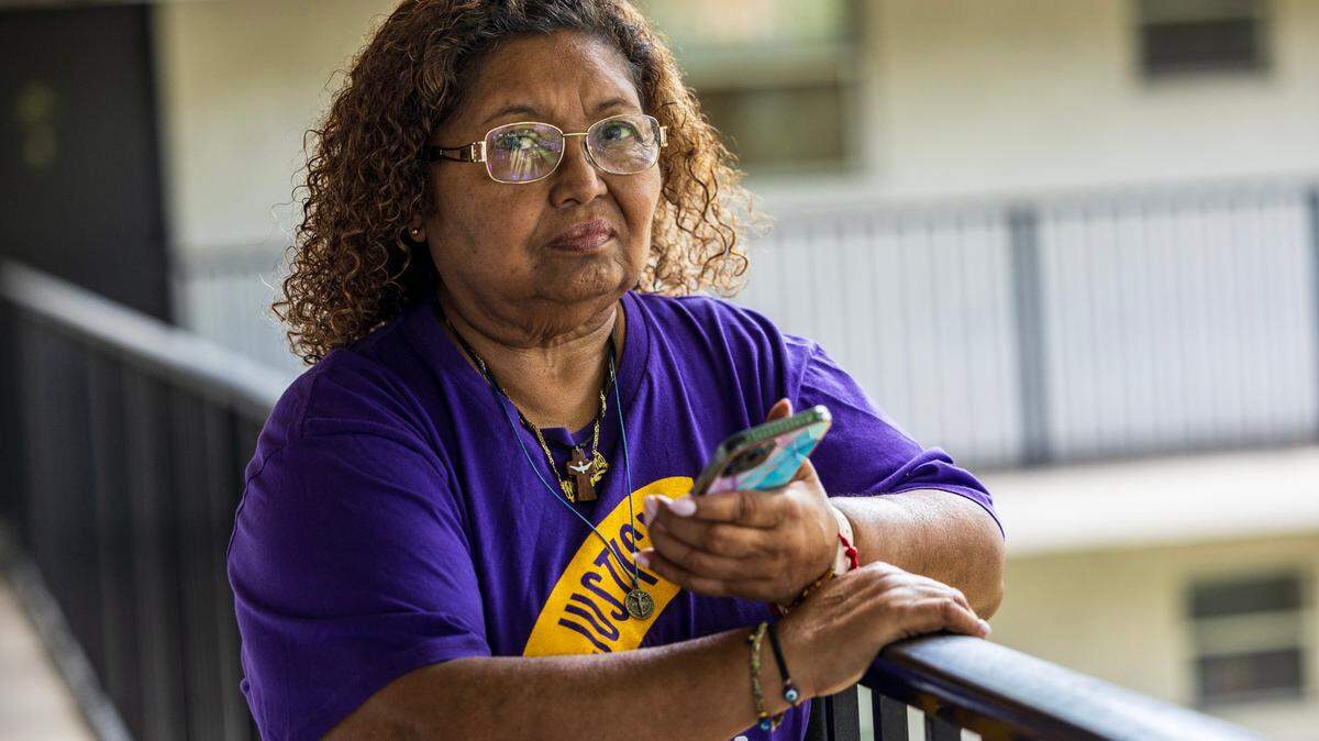 Maria Elena Hernández, an immigrant from Nicaragua, poses at her home in Broward County on May 29, 2024. She has lived in the United States for many years and has long relied on Temporary Protected Status to remain here legally. Like many South Florida immigrants—both documented and undocumented—she expressed concern last year about what might happen if Donald Trump returned to office. Now, her fears have become reality: she is losing her TPS.