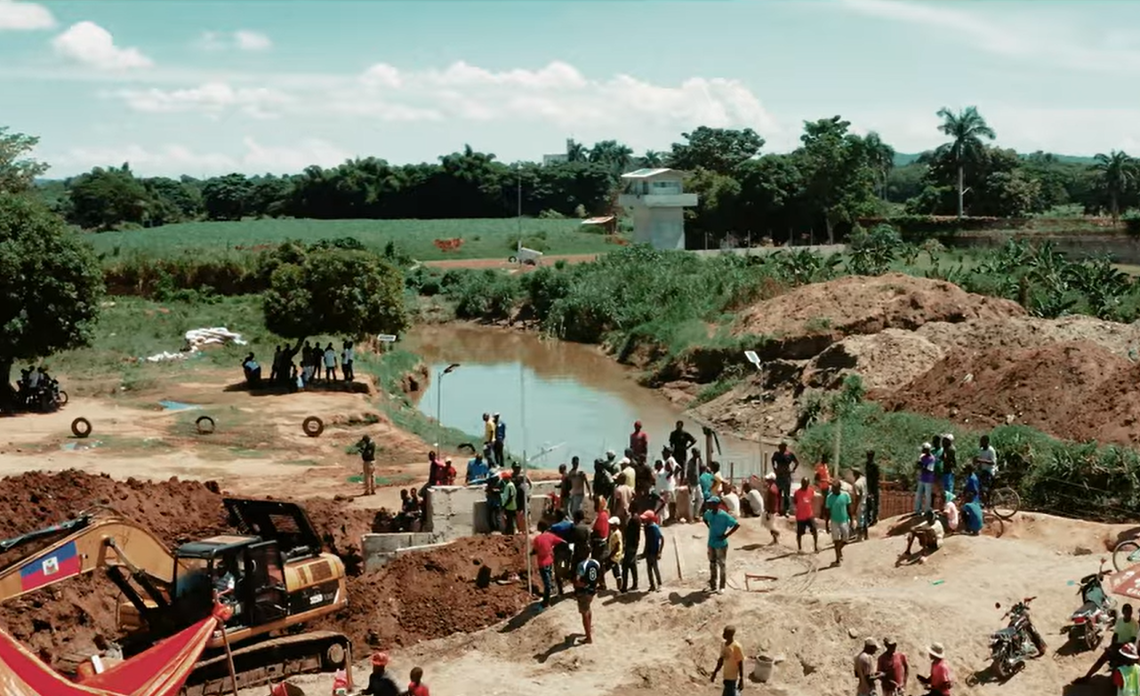 A still shot from the documentary ‘The Heroes of the Massacre River’ showing Haitians working on the Ouanaminthe canal. The film will be shown during a screening in Little Haiti.