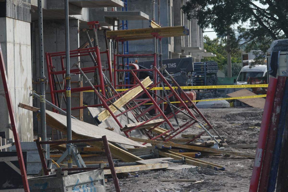 Three workers were hospitalized after they fell from a scaffold at a construction site, 475 SW 27th Ave., in Fort Lauderdale on Thursday, Jan. 4, 2024, authorities said.