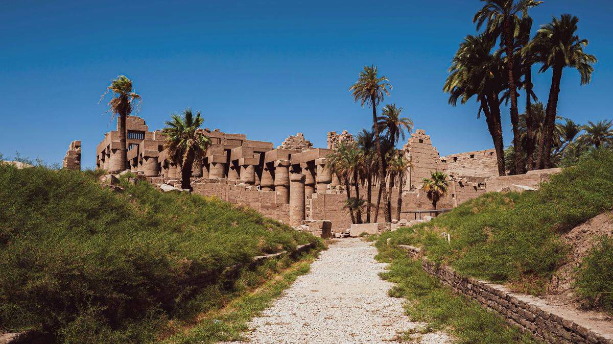 In the sprawling temples of Karnak from ancient Egypt, archaeologists found golden artifacts.