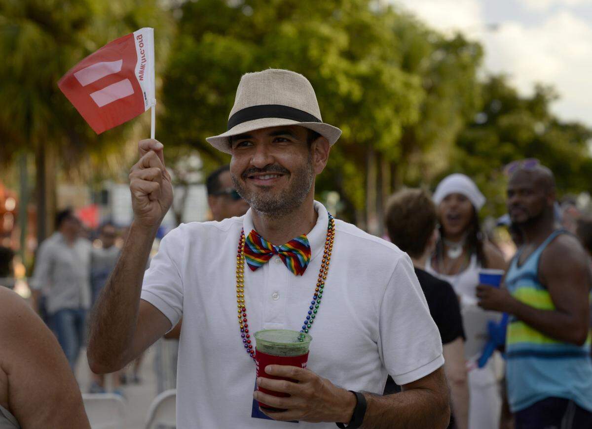Antonio Picón celebrates at the Stonewall Pride Parade in Wilton Manors in 2015.