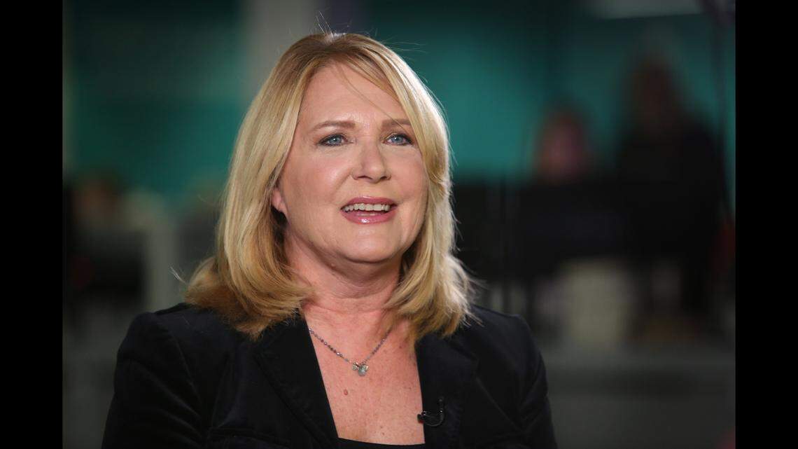Miami Herald investigative reporter Julie K. Brown is interviewed by NBC Nightly News in the Herald newsroom about her investigation into Jeffrey Epstein on Nov. 28, 2018.