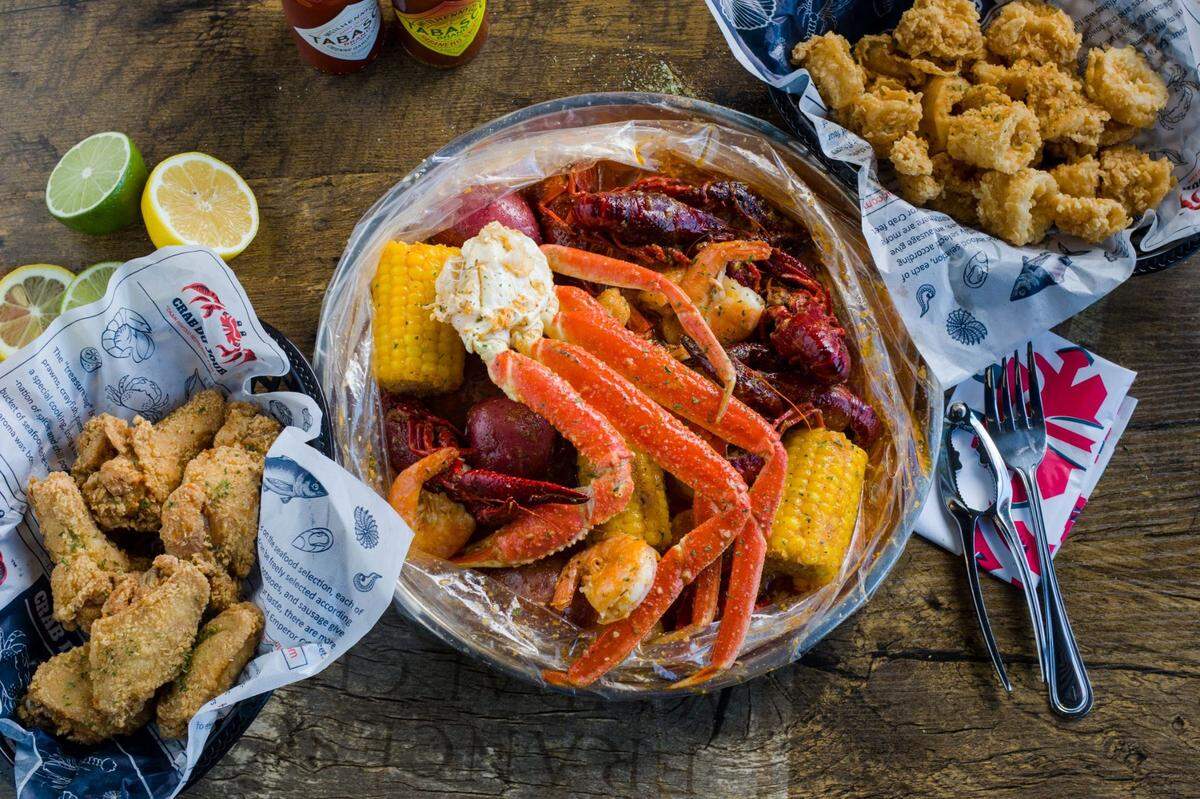 You can pick your choice of seafood - crab legs, crawfish, lobster, shrimp - for the Ultimate Seafood Boil.