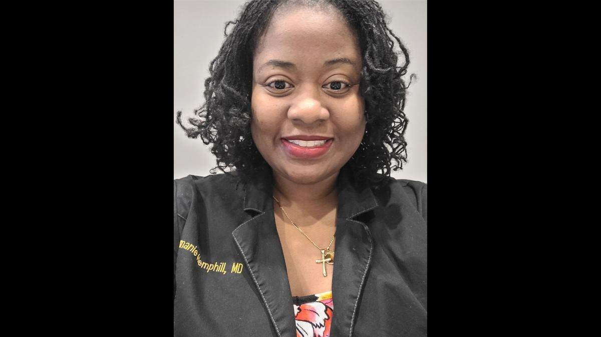 Dr. Irmanie Hemphill, who first thought her weight gain was due to having a baby. Doctors at Cleveland Clinic Florida in Weston diagnosed her with a tumor in the pituitary gland in her brain.