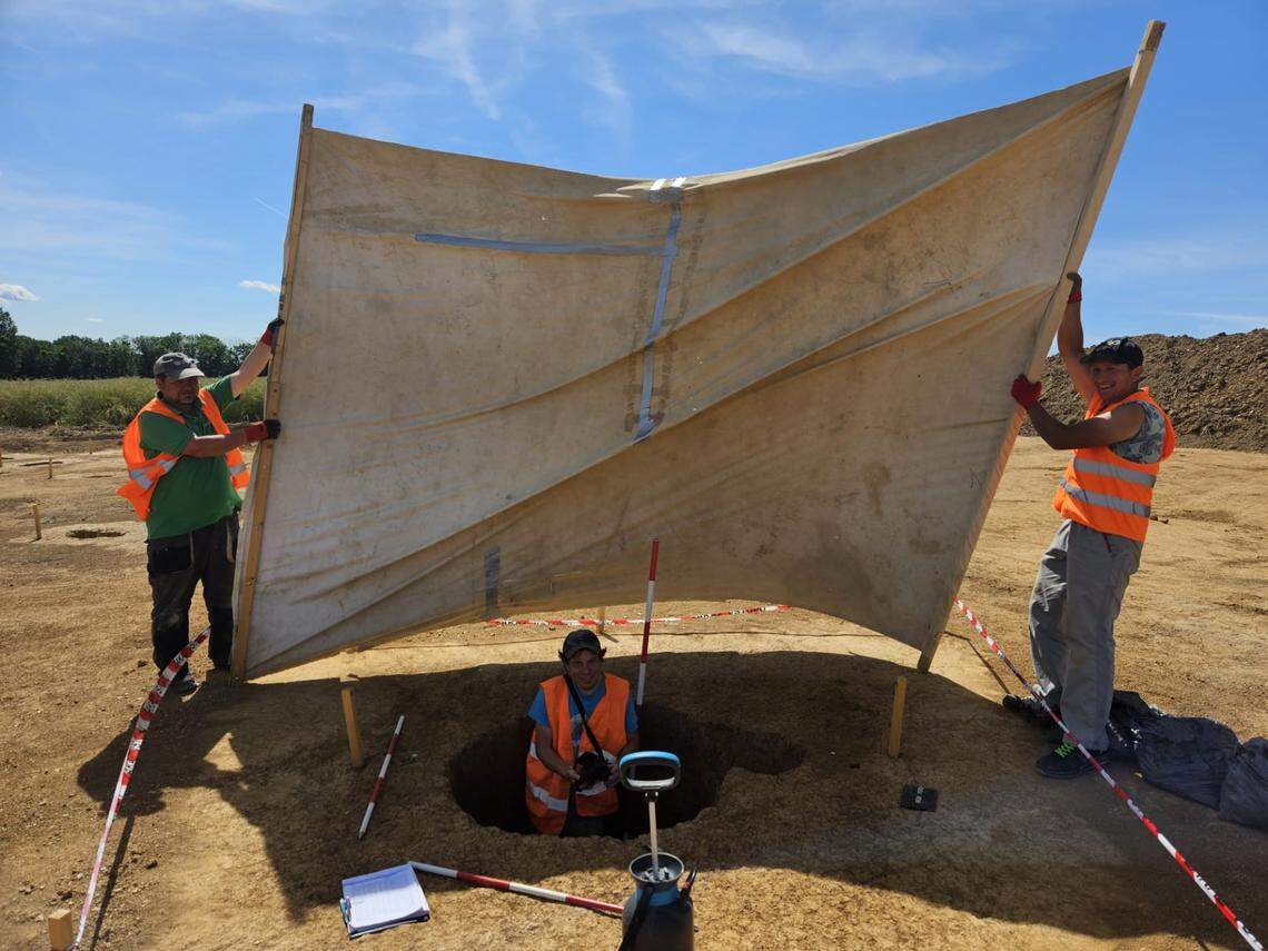 Column-like structures and partially buried homes were found at the site from 5,000 B.C., researchers said.