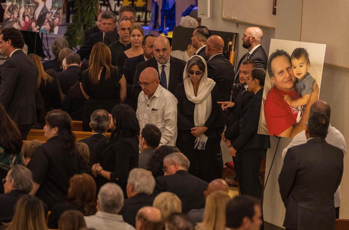 Mourners gathered at a service to honor politician and advocate for freedom in Cuba Lincoln Diaz-Balart at the Corpus Christi Catholic Church.