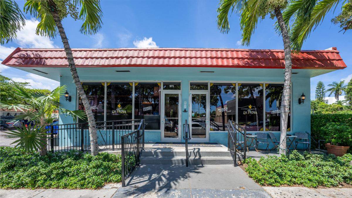 The exterior of Café La Trova in Miami’s Little Havana neighborhood.