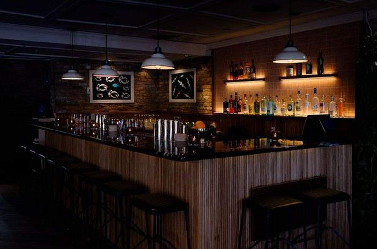 The new bar at the atmospheric Fluke, a crudo and cocktail bar in the former Macchialina space.