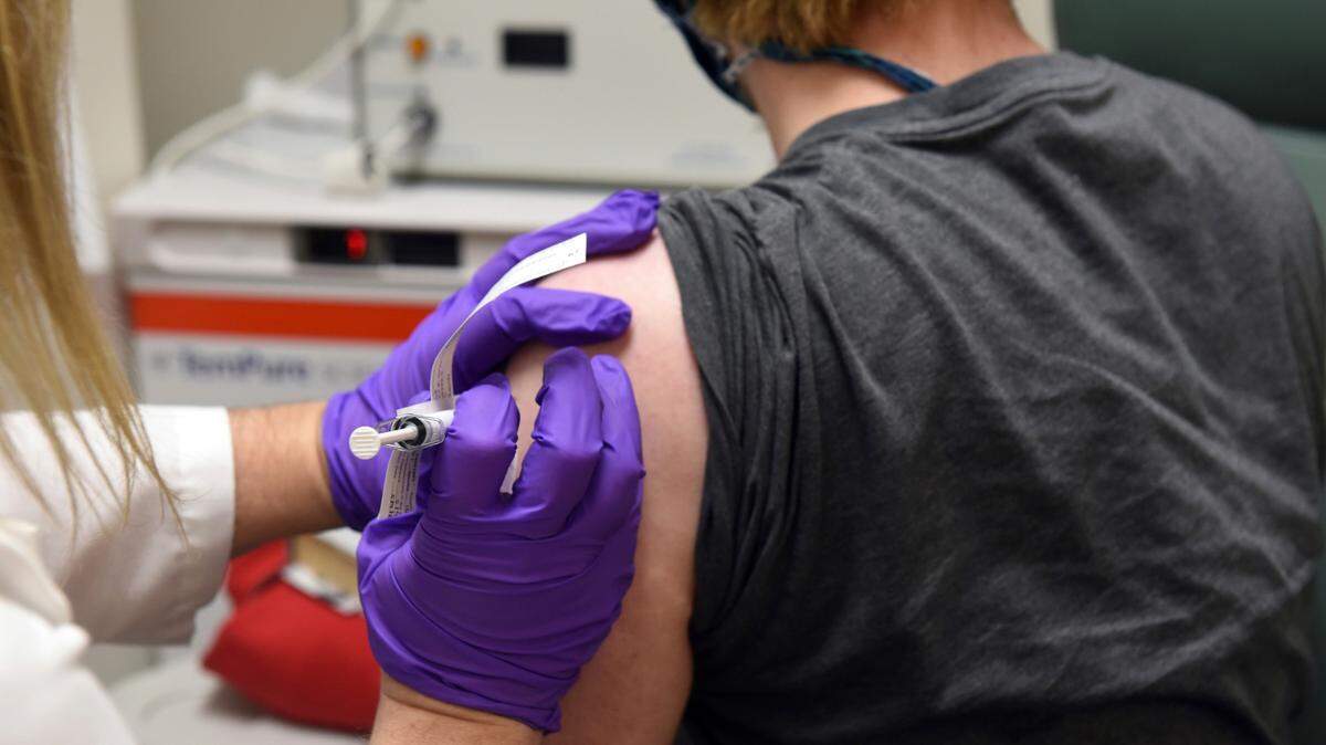 FILE - This May 4, 2020, file photo provided by the University of Maryland School of Medicine, shows the first patient enrolled in Pfizer’s COVID-19 coronavirus vaccine clinical trial at the University of Maryland School of Medicine in Baltimore.(Courtesy of University of Maryland School of Medicine via AP, File)