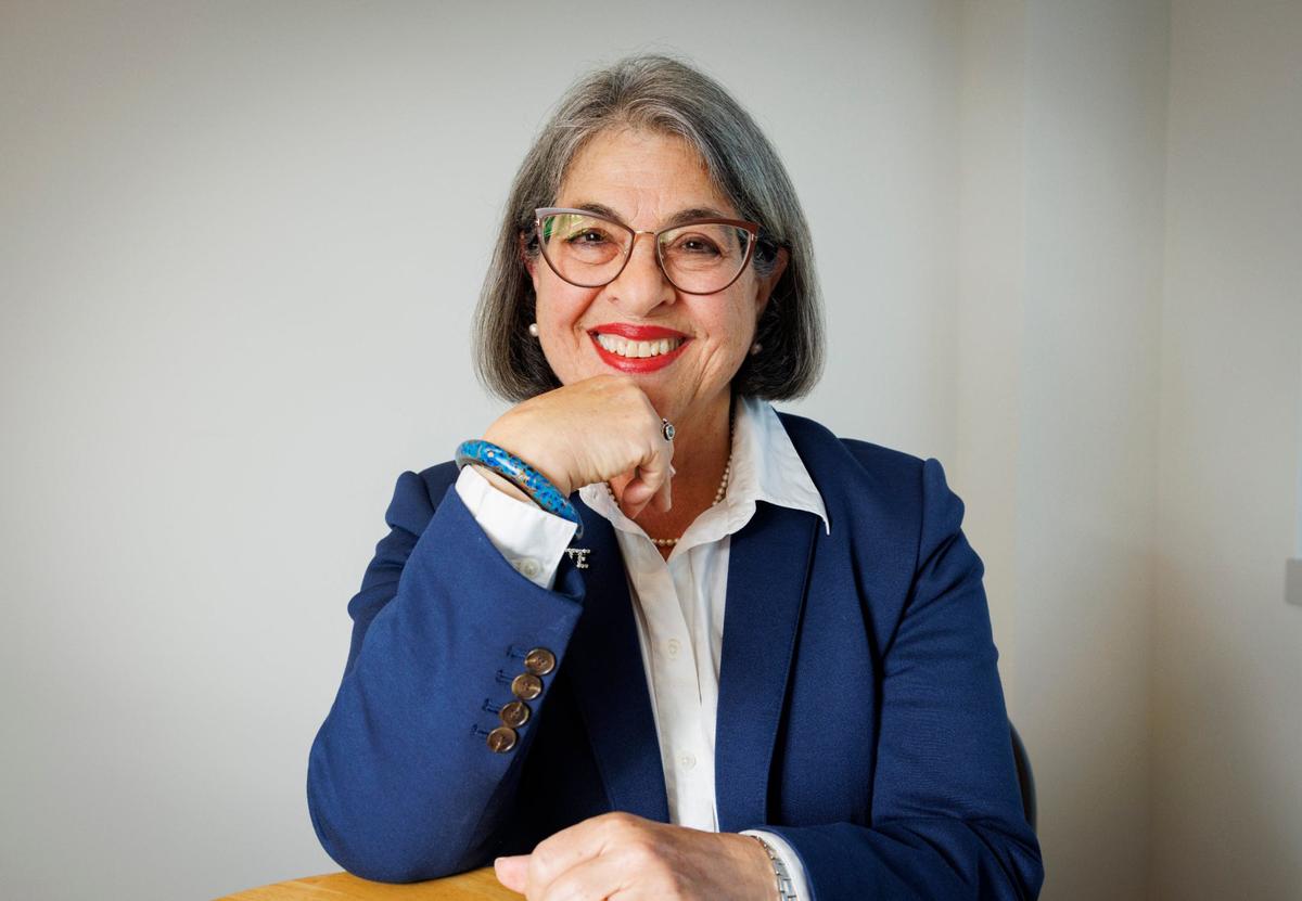 Daniella Levine-Cava, running for reelection as Miami-Dade county mayor, poses in the Miami Herald office on Wednesday, July 17, 2024, in Miami.