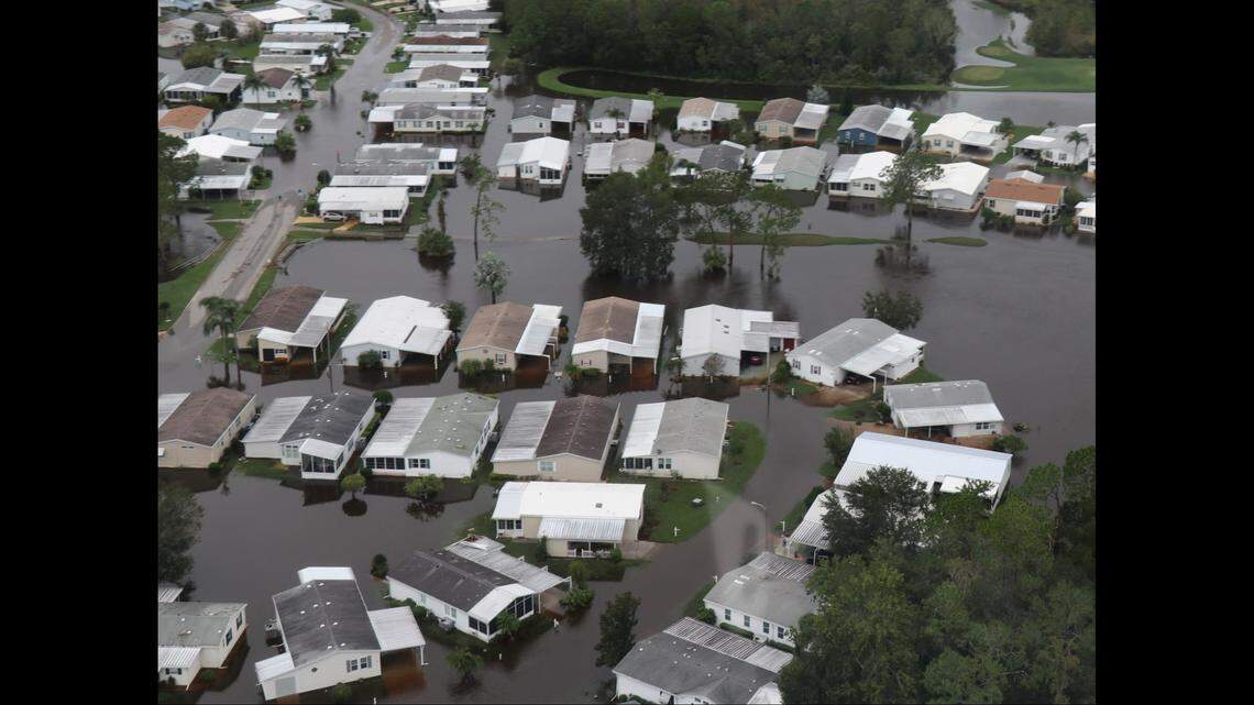 Large sections of Polk County saw flooding&nbsp;during Hurricane Milton, including the Lakeland area where the pregnant woman lived. This photo was taken of a community northwest of Lakeland on Oct. 10.