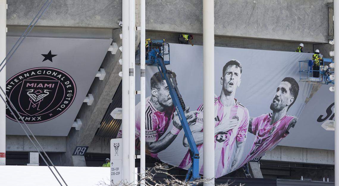 Construction is ongoing at Nu Stadium on Tuesday, March 24, 2026, in Miami, Fla.