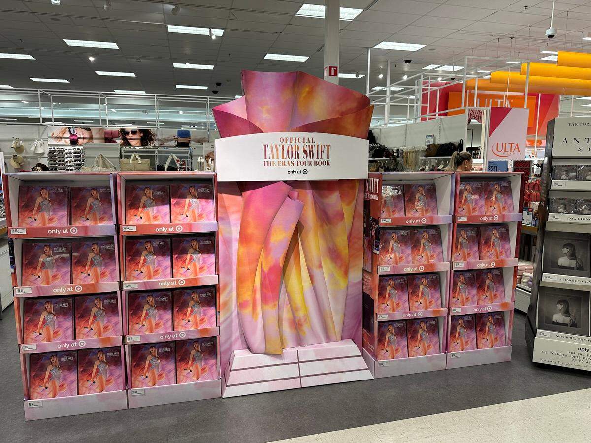 The storefront display of “Official Taylor Swift’ / The Eras Tour” book and her “The Tortured Poets Department: The Anthology” CDs and LPs at the Bird Road Target at 7795 SW 40th St. in Miami still had copies of her book Friday afternoon after 4 p.m. Two million copies of the book were printed in the initial run for this Target exclusive.