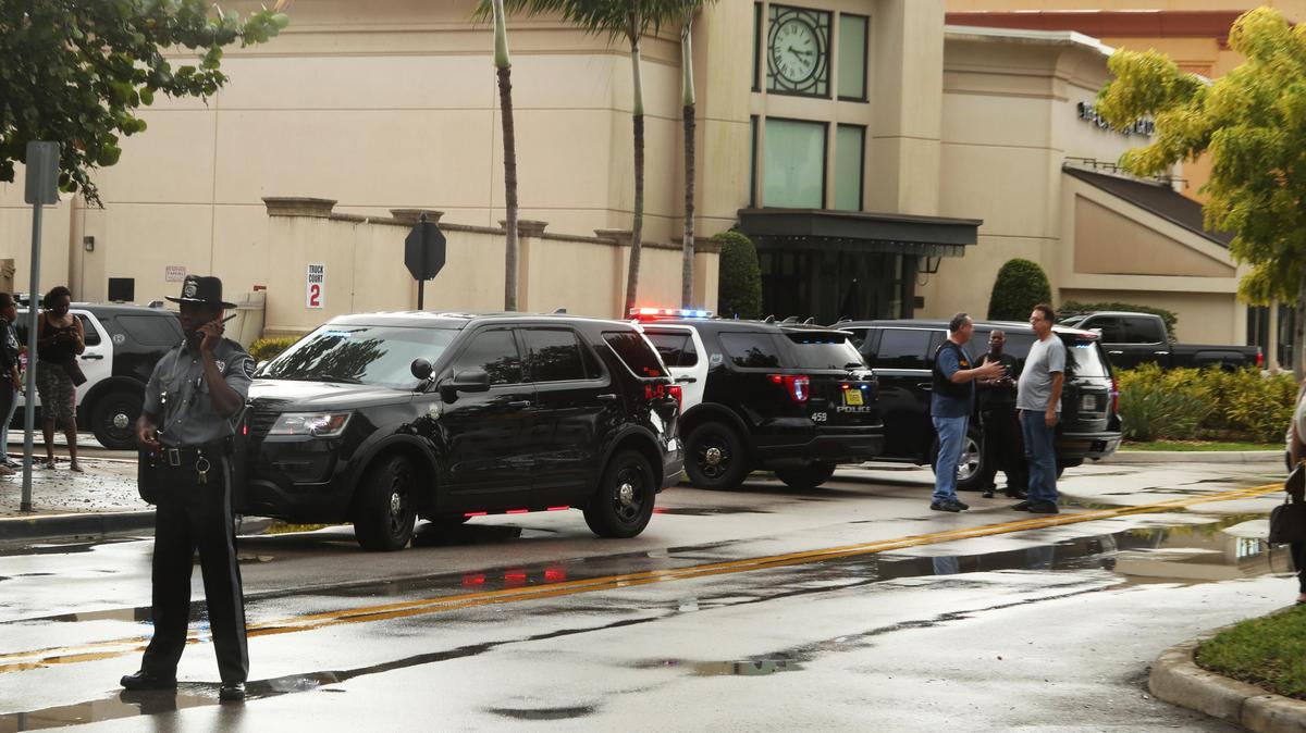 Police on the scene at the Boca Raton Town Center mall after reports of an active shooter on Sunday, Oct. 13, 2019.
