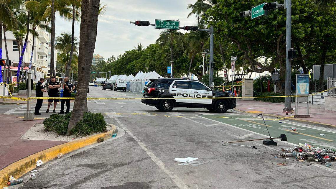 Miami Beach police cordoned off an area of Ocean Drive on Sunday morning after a reported deadly shooting overnight.