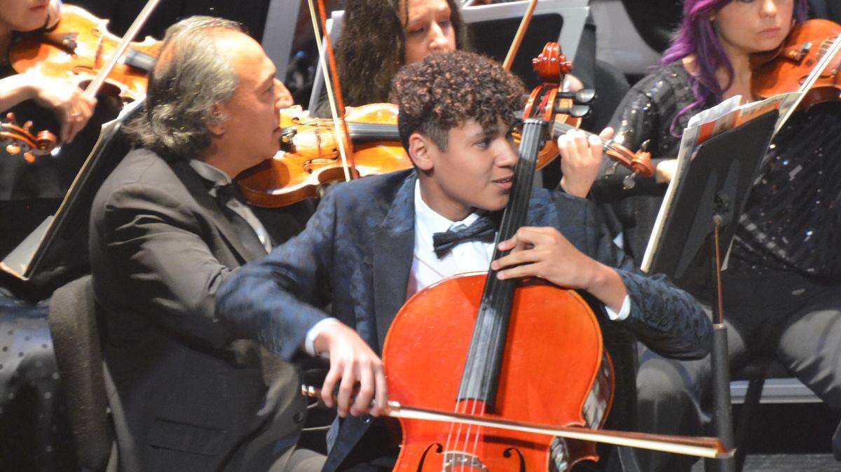 Jonathan Entenza, 14, performs a movement from Edward Elgar’s “Cello Concerto in E minor” at The Alhambra Orchestra’s South Florida’s Got Talent concerto competition. The eighth-grade Arvida Middle School student became the third-place winner.
