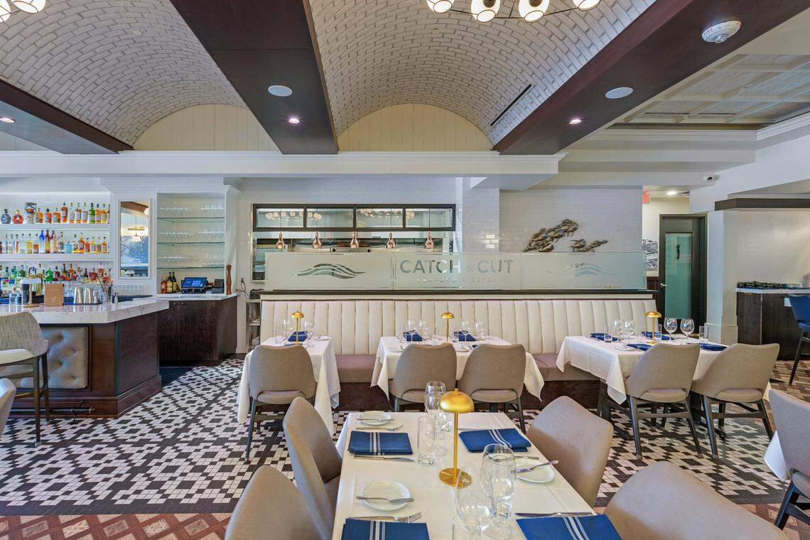 The downstairs dining room at Catch & Cut restaurant in Fort Lauderdale.