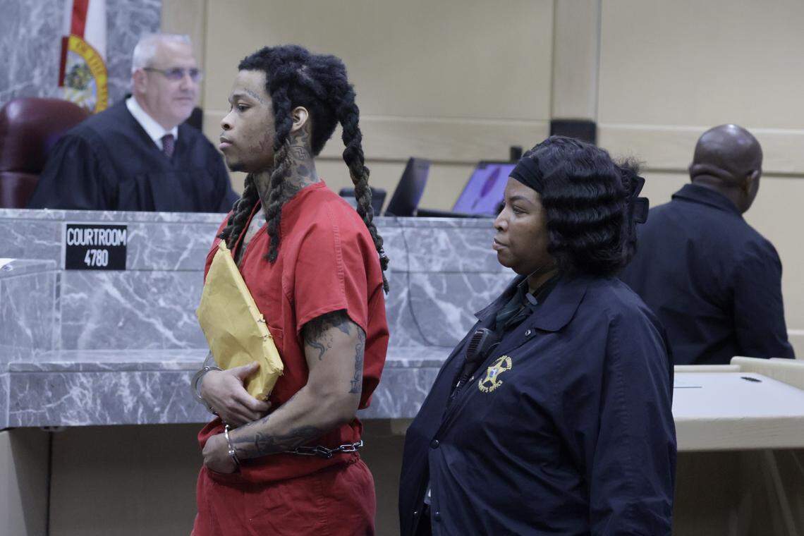 Cortlen Henry, known as the rap star YNW Bortlen, leaves a Broward County courtroom in Fort Lauderdale on Tuesday, Sept. 9, 2025. He pleaded no contest to accessory to murder in the shooting deaths of rappers Anthony “YNW Sakchaser” Williams and Christopher “YNW Juvy” Thomas Jr. Prosecutors say Henry was the driver when YNW Melly opened fire, then helped stage the scene to look like a drive-by. (Mike Stocker/South Florida Sun Sentinel)
