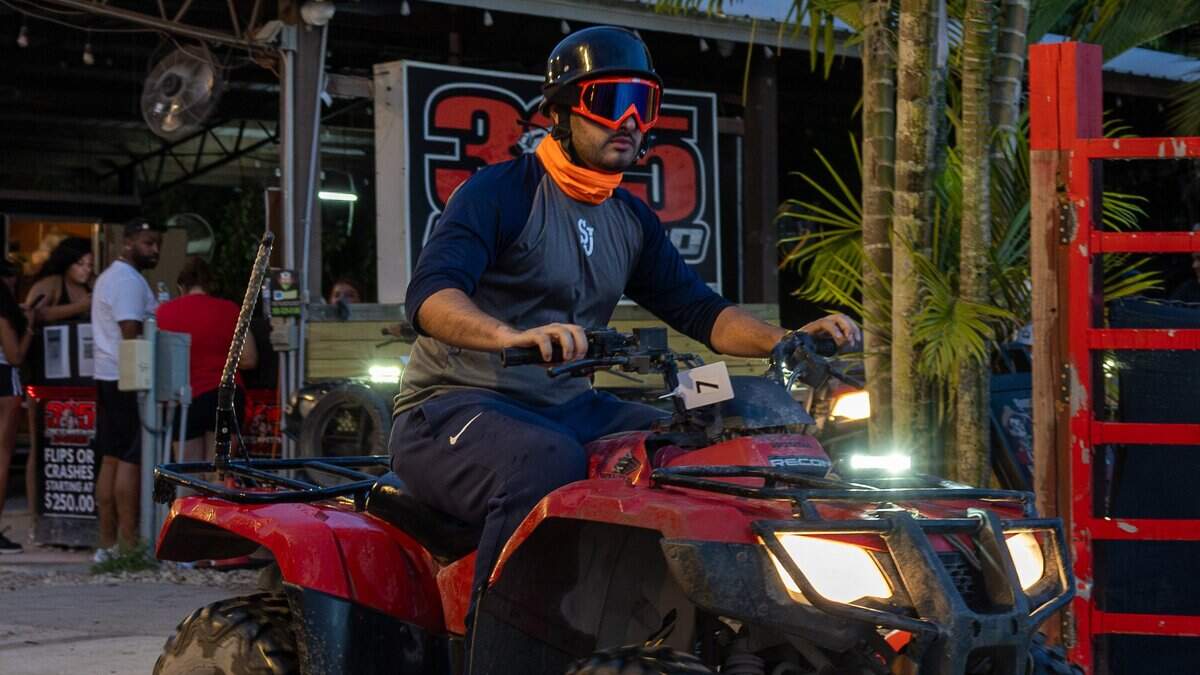Nelson Rosa rides an atv at El Toro Loco Ranch in Miami, Fla., on Friday, May 29, 2026