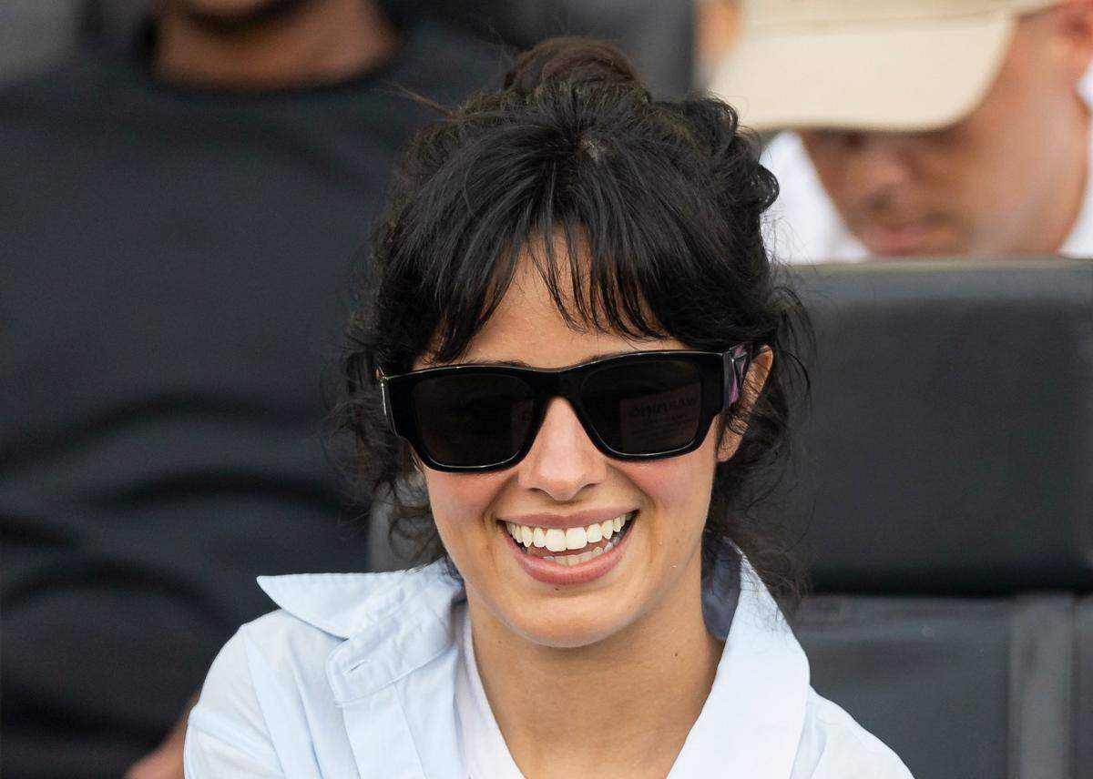 Camila Cabello is seen before the start of a Leagues Cup group stage match between Inter Miami and Atlanta United at DRV PNK Stadium on Tuesday, July 25, 2023, in Fort Lauderdale, Fla.
