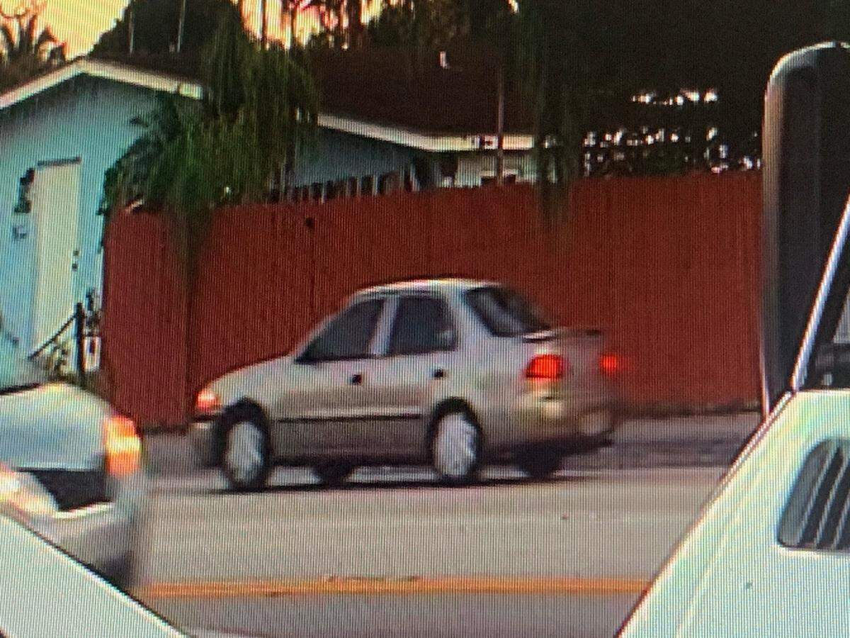 This is the car, which appears to be a late 1990s Toyota Corolla, that Fort Lauderdale police believe was involved in the Sunday night hit and run.