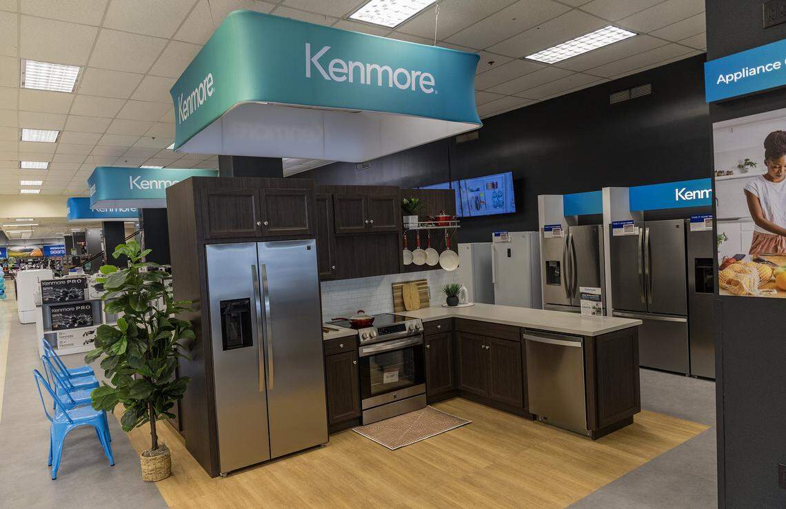 View of a kitchen lay out on display at the Miami Sears store's recently opened Kenmore Studio showroom, on Thursday, July 31, 2025.