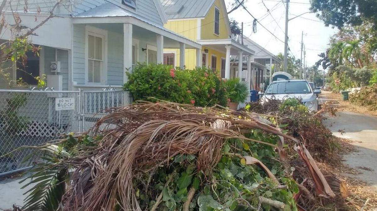 Debris from Irma piles up in the days after Hurricane Irma struck on Sept. 10, 2017.