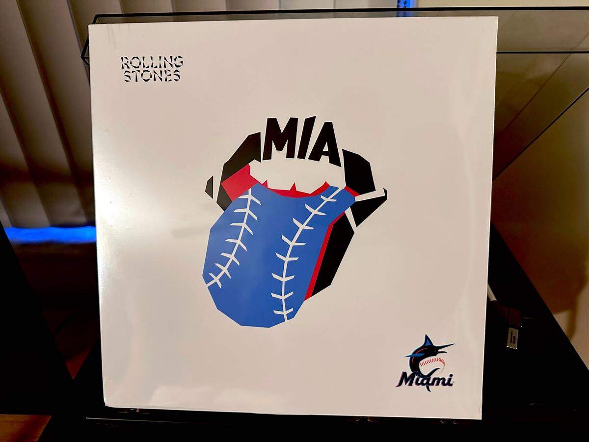 Front cover of The Rolling Stones’ MLB Miami Marlins version of “Hackney Diamonds.”