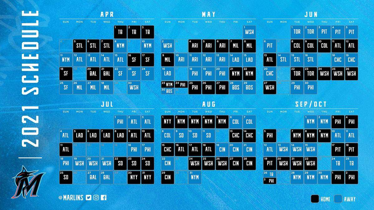A look at the Miami Marlins’ 2021 schedule.