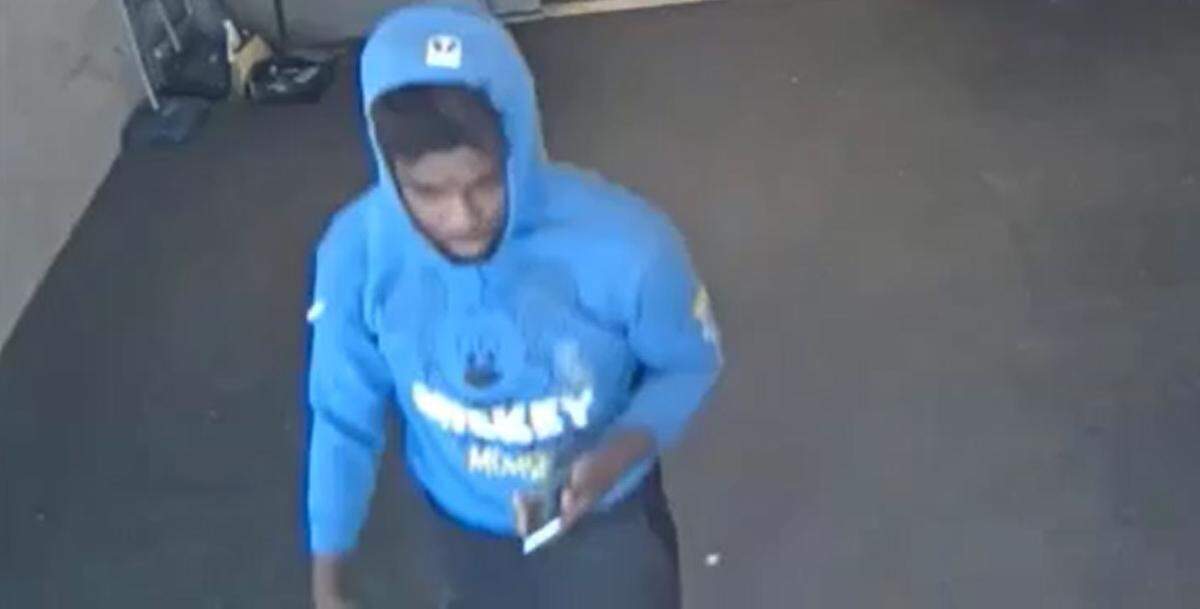 Broward Sheriff’s Office detectives released video of a suspect in three burglaries of cars in April 2022. Two were parked at cemeteries in North Lauderdale and one at a tennis center in Parkland. The suspect used credit cards from the victims to buy gift cards at area stores, like this one in Parkland. This is a screen grab from the video.