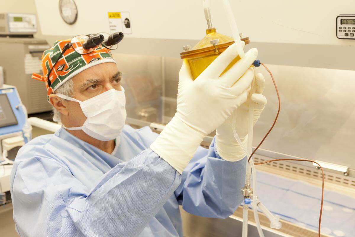 Dr. Camillo Ricordi, director of Miami’s Diabetes Research Institute and Cell Transplant Center at the University of Miami Miller School of Medicine, invented the Ricordi chamber, a machine that institutions use around the world to mechanically and chemically separate the islet cells (insulin-producing cells) from the human pancreas for either transplants or research.