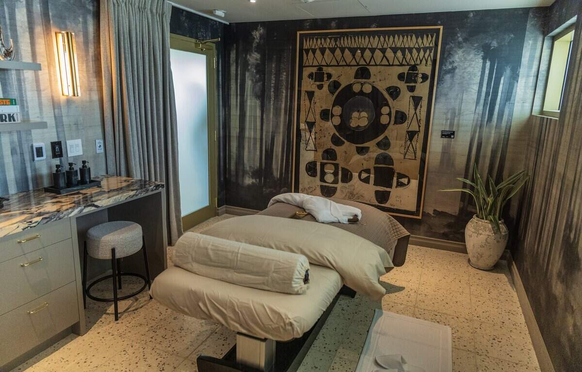 View of the spa area at the PS MIA, a luxury private terminal at Miami International Airport that allows commercial flight passengers to bypass the main airport crowds. Located at the historic former Pan American Airways headquarters (4900 NW 36th St), offers private TSA screening, Customs clearance, chef-prepared meals, spa services, and airfield transfers in a BMW, on Friday June 12, 2026.