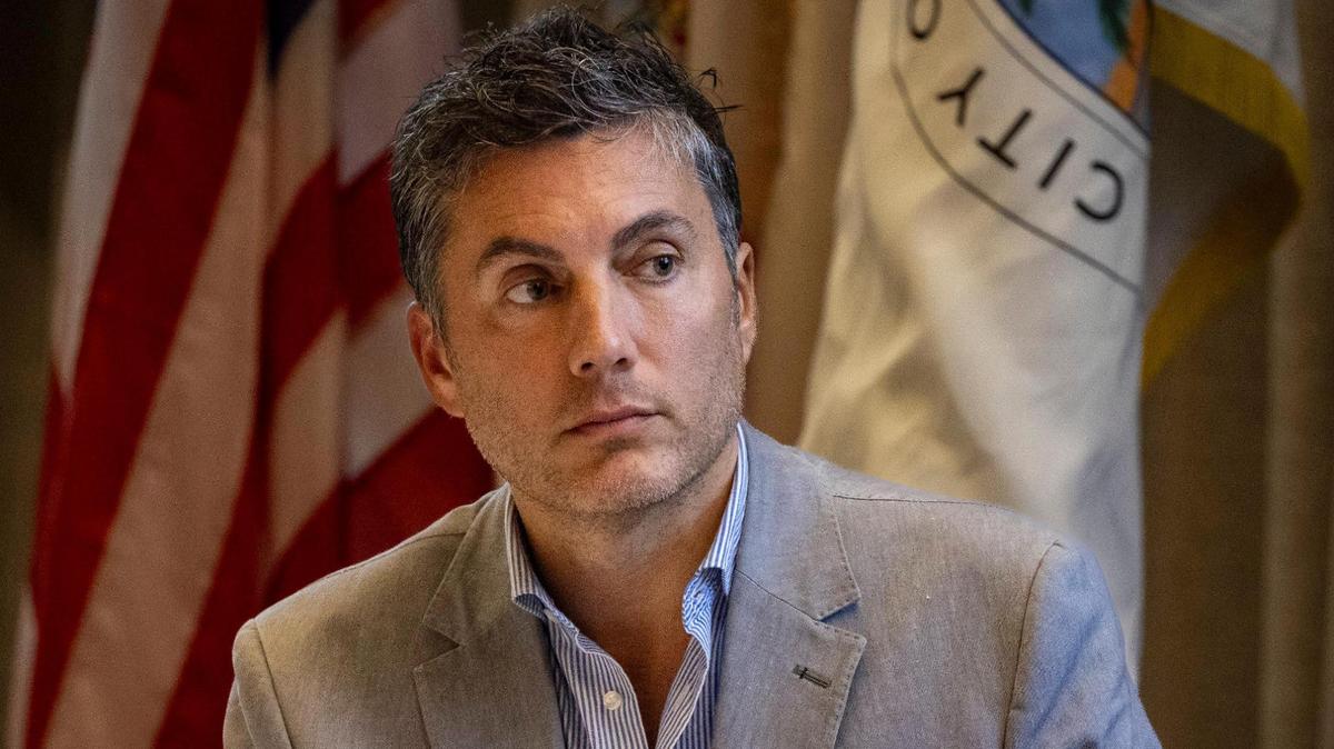 Florida Rep. Fabian Basabe attends a town hall in Sunny Isles Beach on July 6, 2023, hours after two employees filed a lawsuit accusing him of sexual harassment.