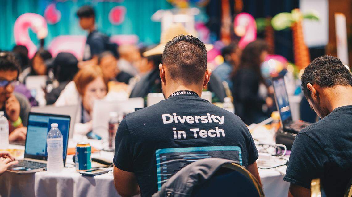 Tech Equity Miami was formed to improve equity and inclusion in Miami’s burgeoning tech industry. Pictured are participants at ShellHacks, the state’s largest hackathon, produced annually by FIU. Photo courtesy of FIU.