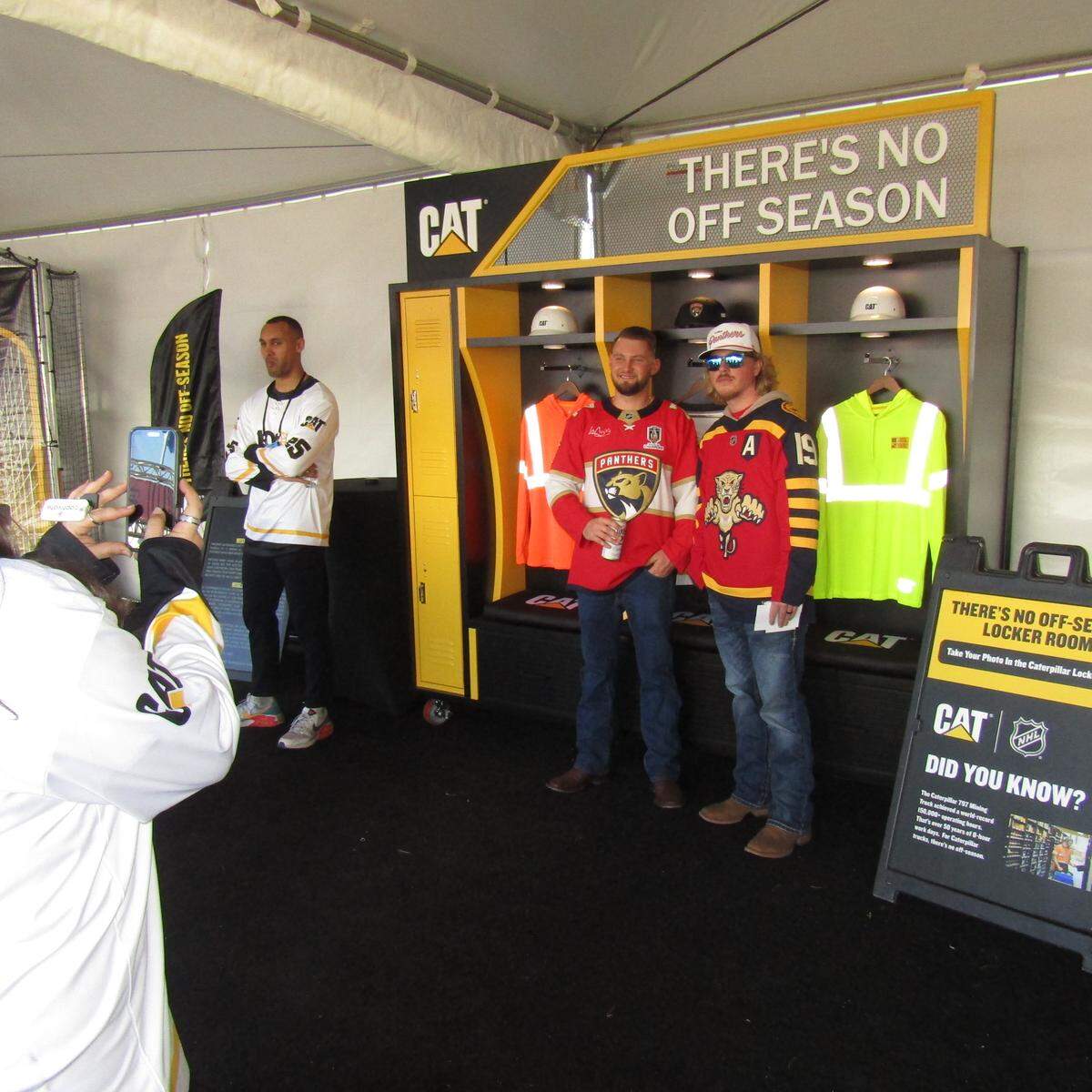 Fans at the CAT booth during the Enterprise NHL Winter Classic Pregame Fanfest.