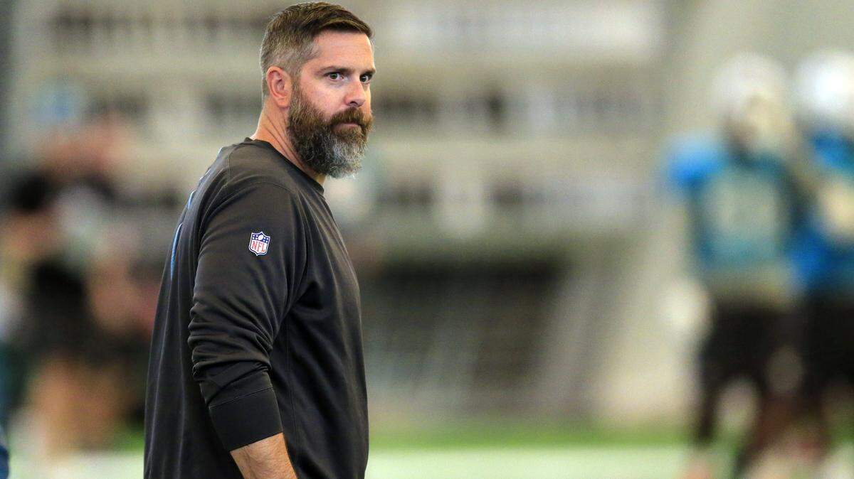 Miami Dolphins coach Matt Burke looks on during practice at Baptist Health South Florida Training Facility in Davie on Thursday, November 8, 2018.