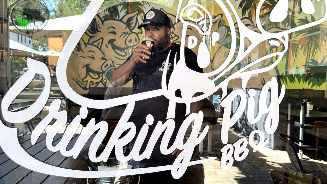 What started as a popular pop-up barbecue stop in a North Miami front yard during the pandemic has transformed into Raheem Sealey's first brick-and-mortar, Drinking Pig BBQ, in the heart of Coconut Grove. Raheem Sealey is photographed inside the Grove's newest eatery, the Drinking Pig BBQ on Main Highway, which he plans to open in several days in Coconut Grove, Florida, on Tuesday, November 24, 2025.