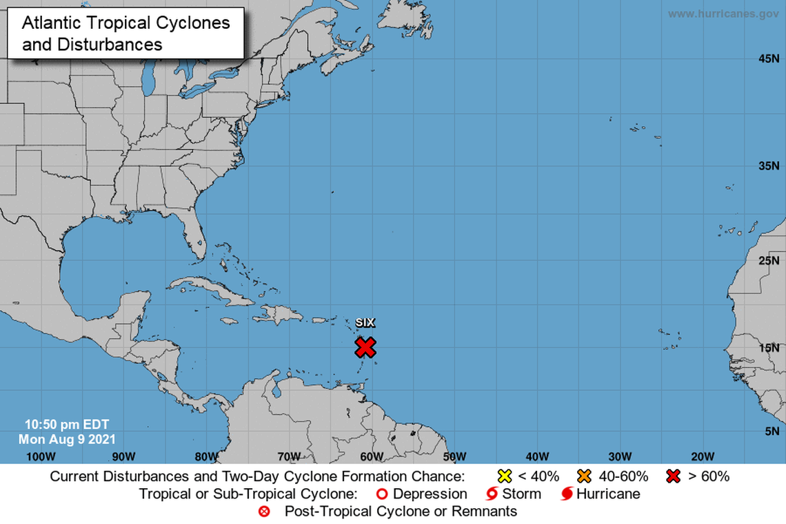 Tropical cyclone 6 could become Tropical Storm Fred.