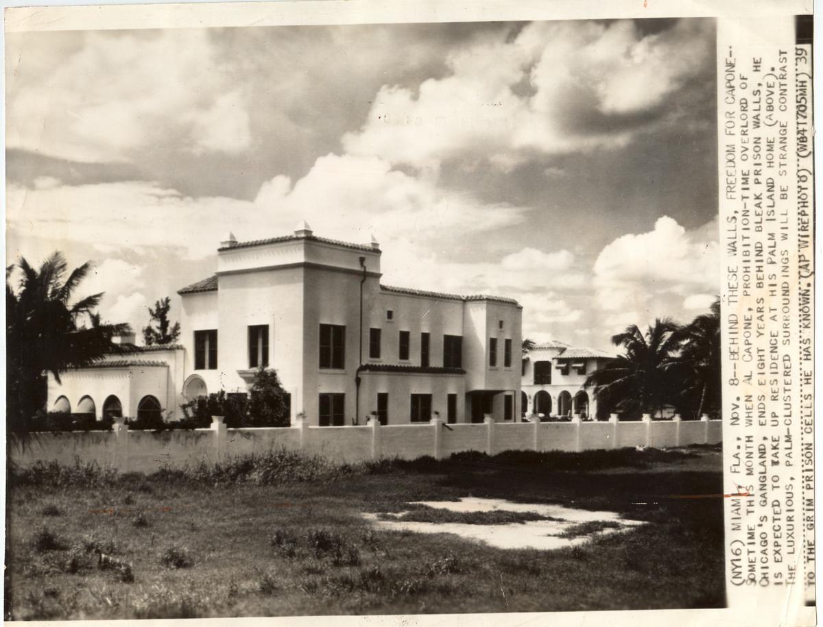 Side view of Al Capone’s old house at 93 Palm Ave. in Miami Beach.