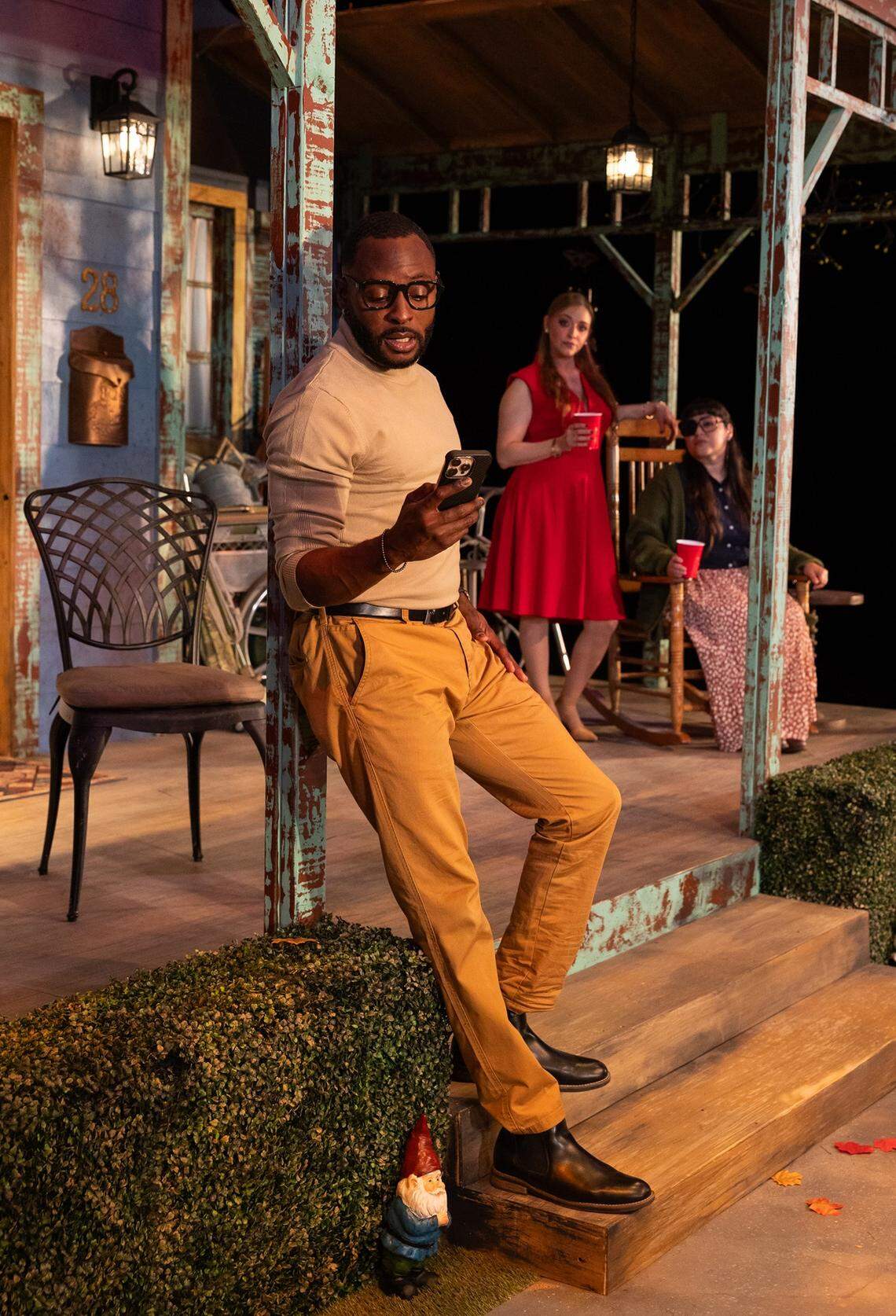 Jovon Jacobs, Mallory Newbrough and Joline Mujica in Zoetic Stage’s “The Comeuppance.”