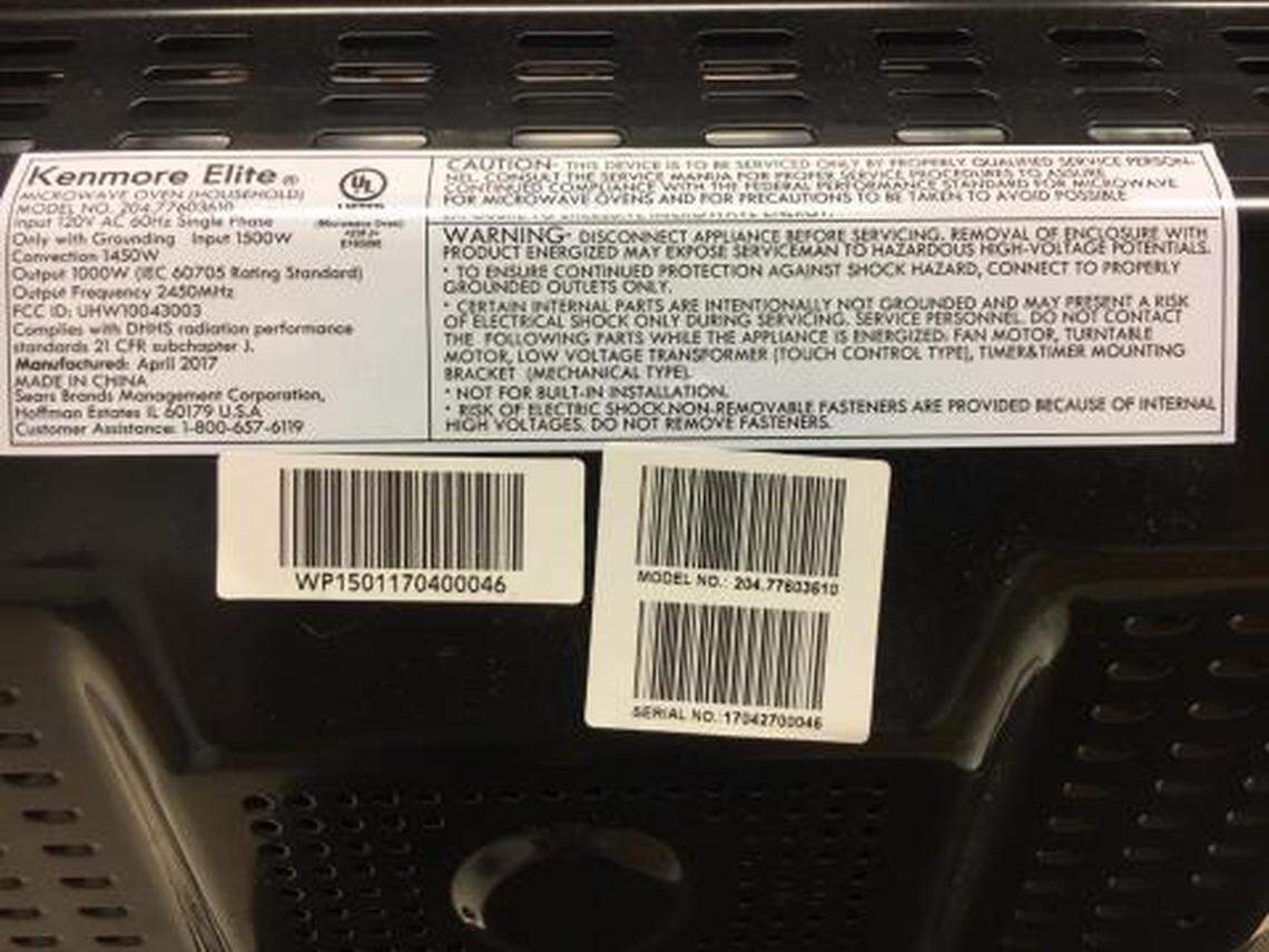 Turn your microwave around and search for the date plate. That’s where you can find the brand name, model number and serial number.