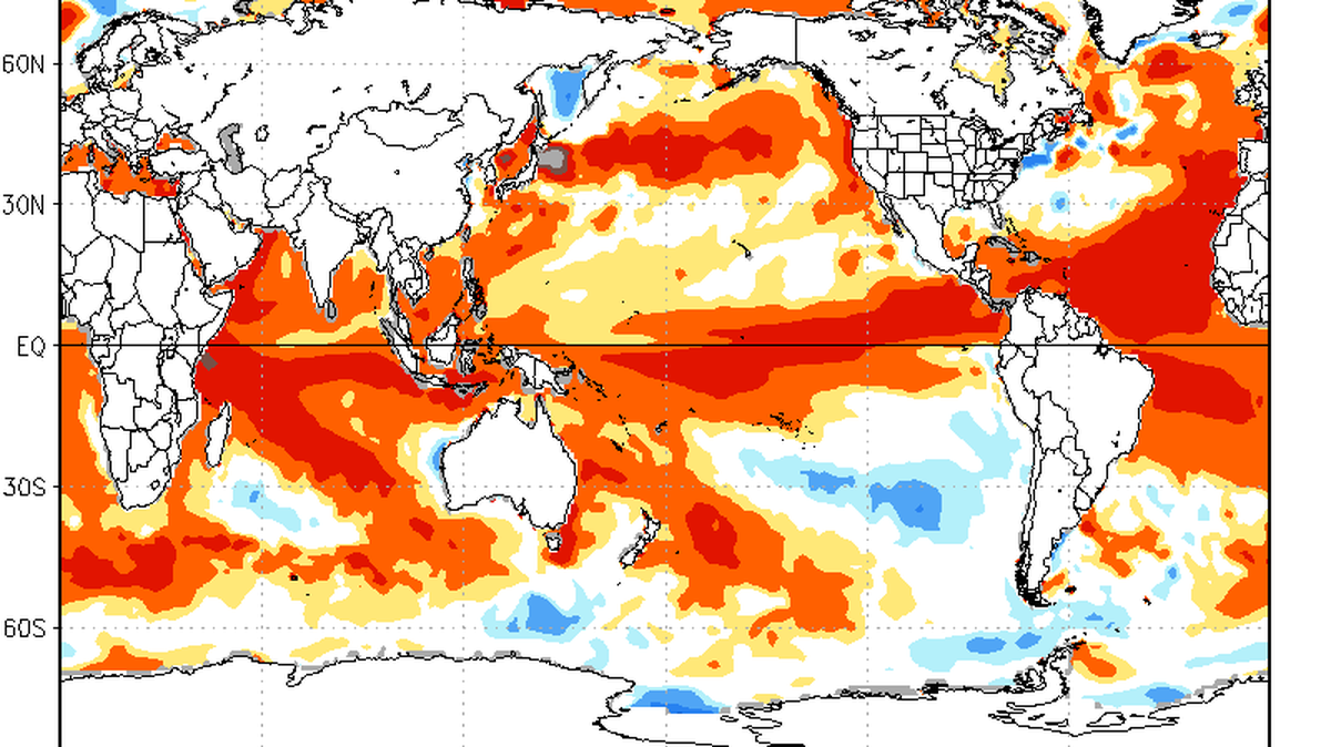 A NOAA computer model that predicts sea surface temperatures suggests that this March, parts of the North Atlantic Ocean could be up to a degree celsius higher than normal, especially in the main development region.