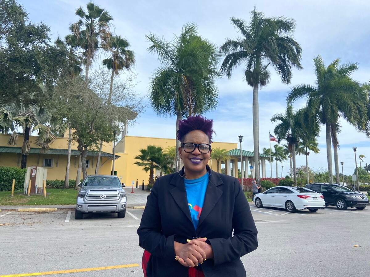 Rocquel McCray stands outside of Florida City City Hall on West Palm Drive Tuesday, Feb. 15, 2022.