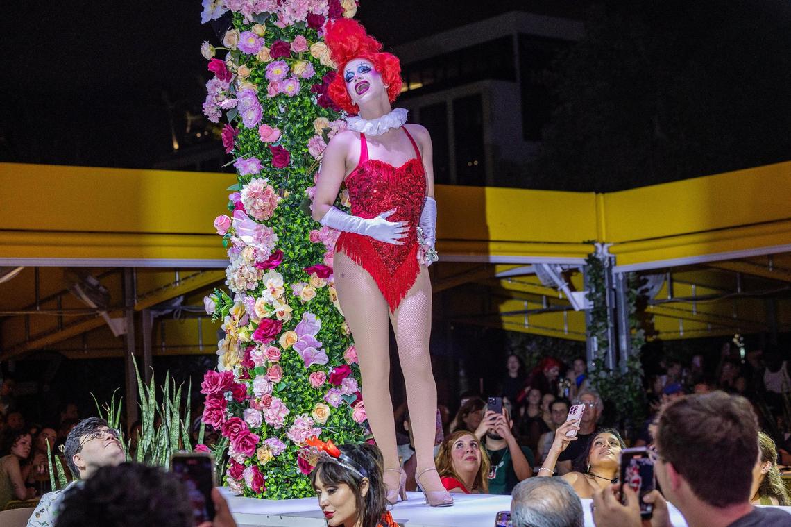 Suzie Toot, a drag queen from Fort Lauderdale, performs at R House in Wynwood.