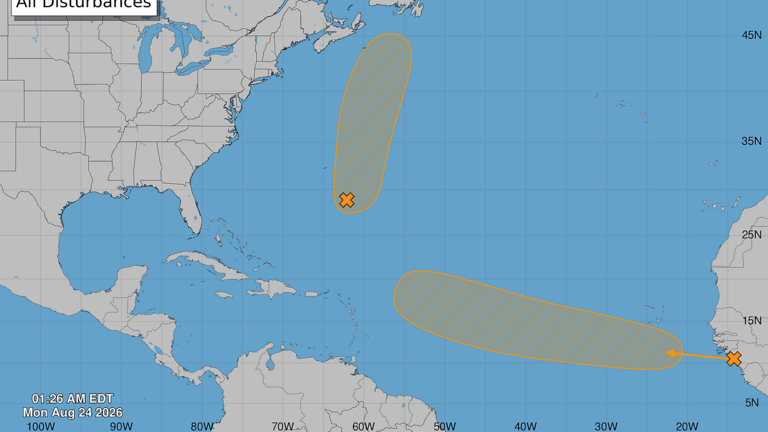 Hurricane center eyeing two spots in the Atlantic. Chances rising for a storm